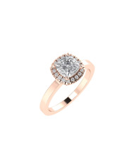 Cushion Halo engagement ring 5.6mm