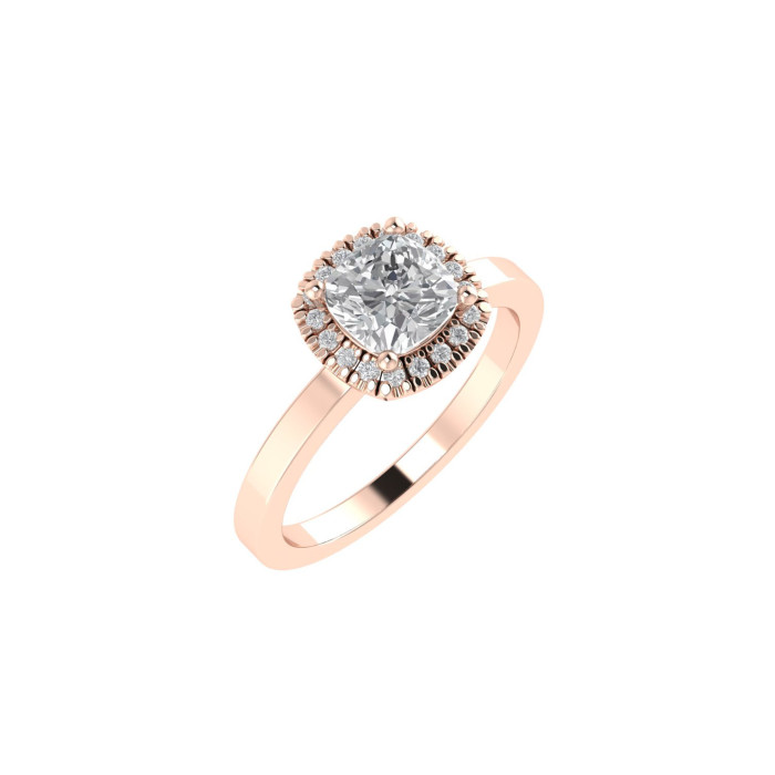 Cushion Halo engagement ring 5.6mm