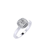 Cushion Halo engagement ring 5.6mm