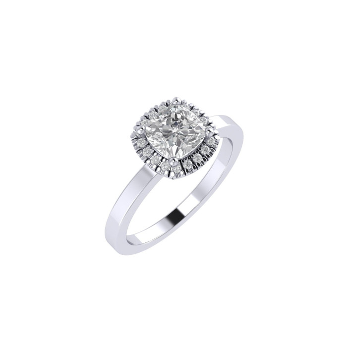 Cushion Halo engagement ring 5.6mm