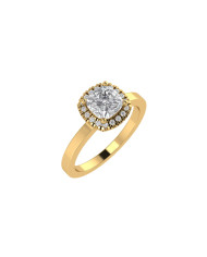 Cushion Halo engagement ring 5.6mm