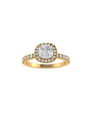 Cushion halo & pavè engagement ring 5.6mm Cushion halo & pavè engagement ring 5.6mm