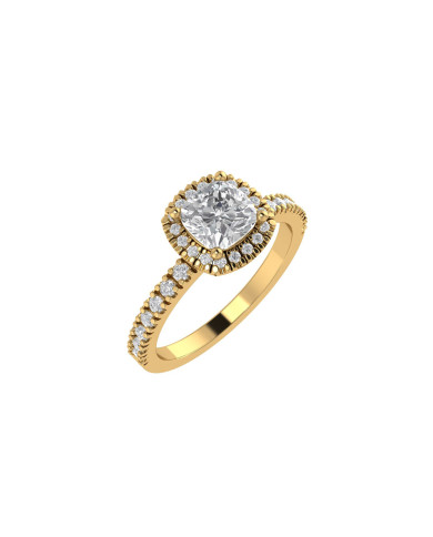Cushion halo & pavè engagement ring 5.6mm Cushion halo & pavè engagement ring 5.6mm