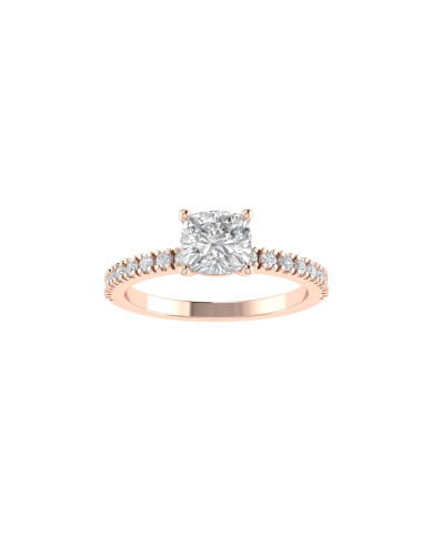 Cushion Pavè engagement ring 5.6mm