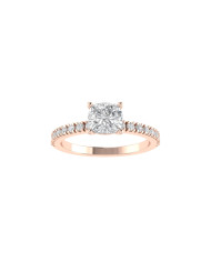 Cushion Pavè engagement ring 5.6mm