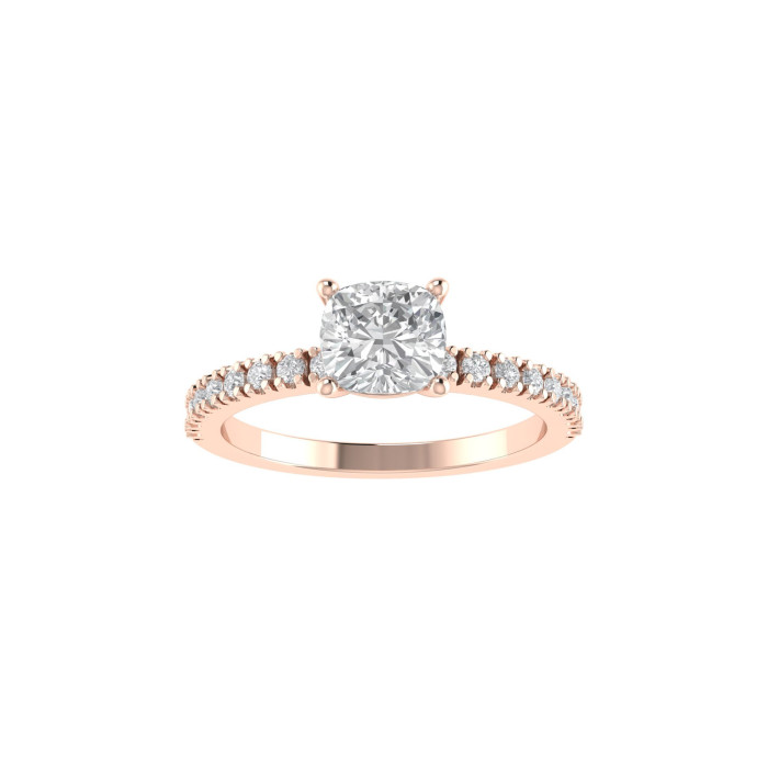 Cushion Pavè engagement ring 5.6mm