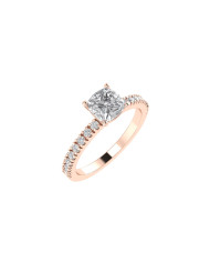 Cushion Pavè engagement ring 5.6mm
