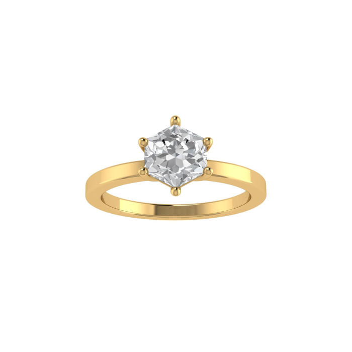 Hexagon engagement ring