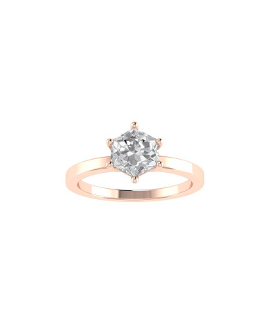 Hexagon engagement ring