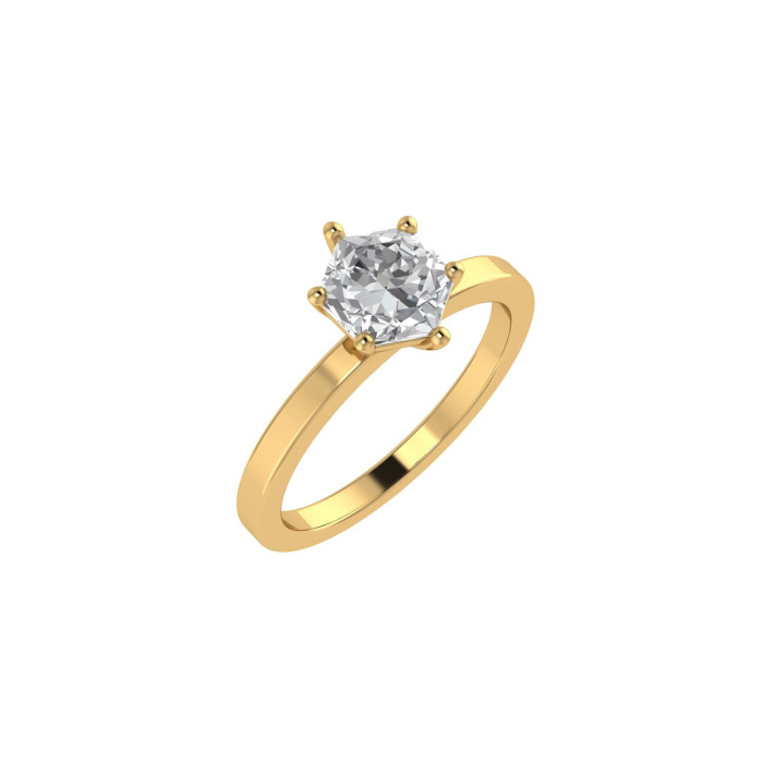 Hexagon engagement ring