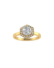 Hexagon Halo engagement ring