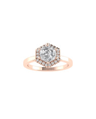 Hexagon Halo engagement ring
