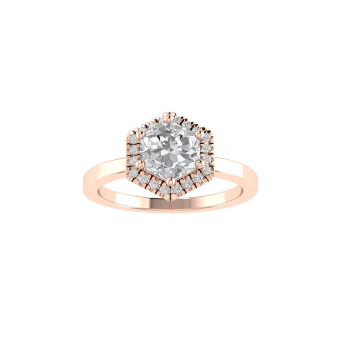 Hexagon Halo engagement ring