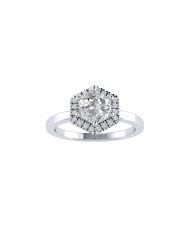 Hexagon Halo engagement ring