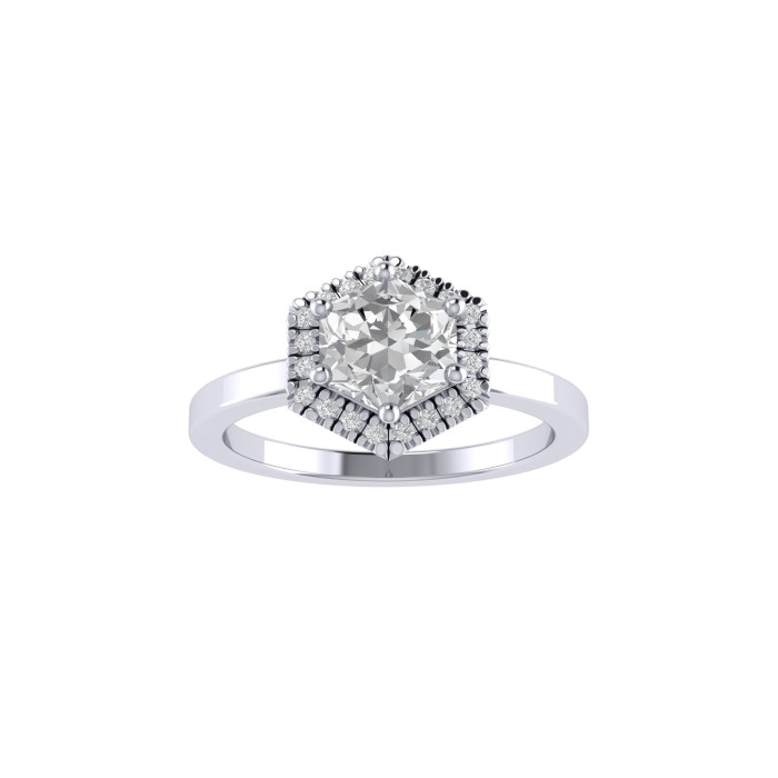 Hexagon Halo engagement ring