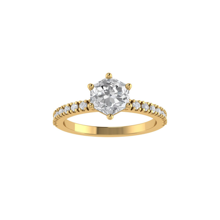 Hexagon Pavè engagement ring