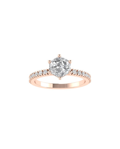 Hexagon Pavè engagement ring
