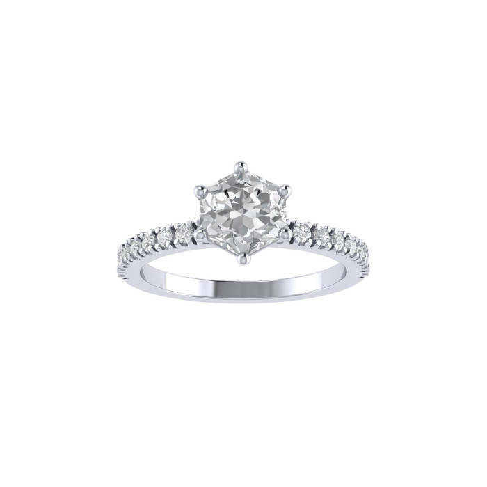 Hexagon Pavè engagement ring