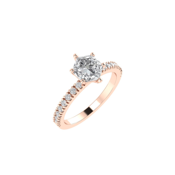 Hexagon Pavè engagement ring