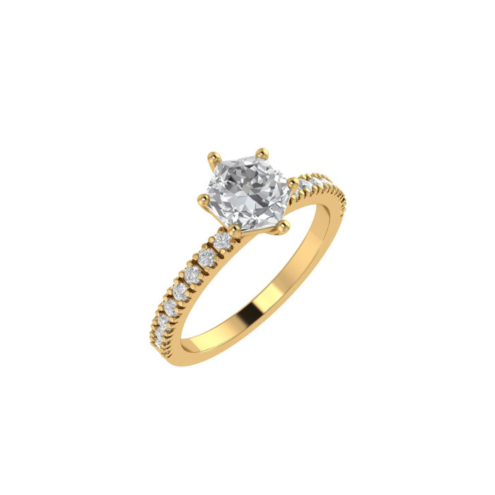 Hexagon Pavè engagement ring