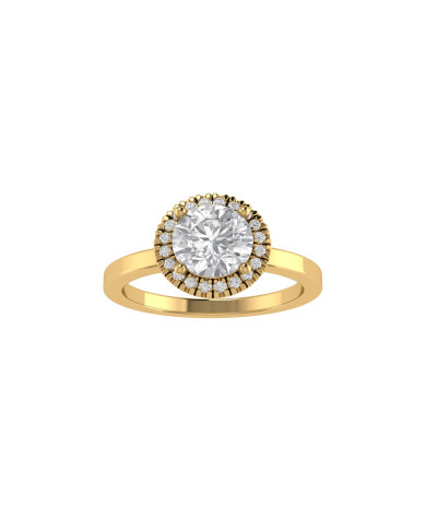 Round Halo engagement ring 6.5mm