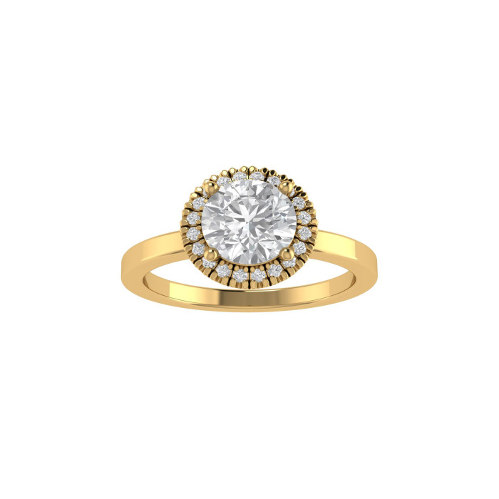 Round Halo engagement ring 6.5mm