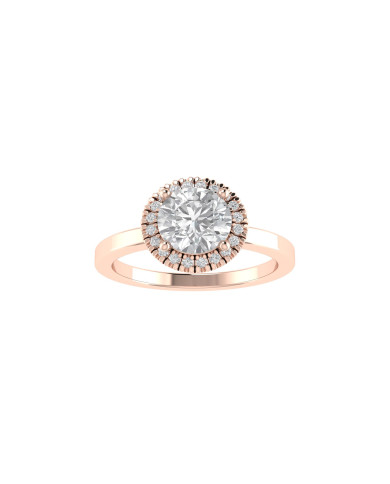 Round Halo engagement ring 6.5mm
