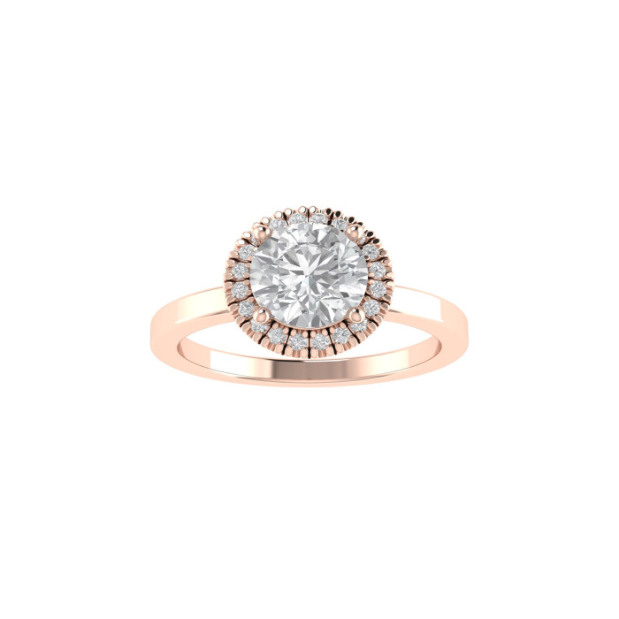 Round Halo engagement ring 6.5mm