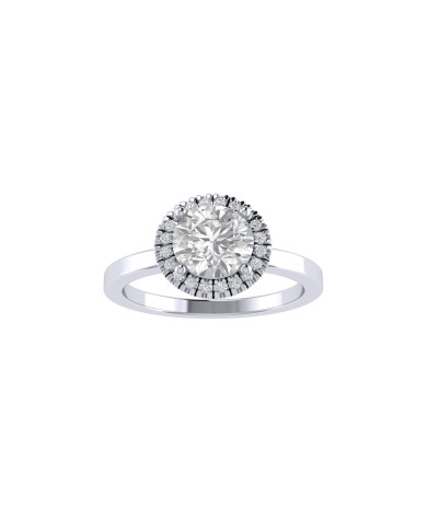 Round Halo engagement ring 6.5mm