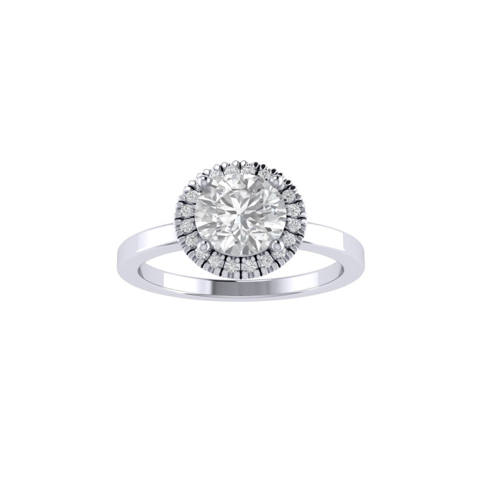 Round Halo engagement ring 6.5mm