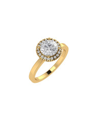 Round Halo engagement ring 6.5mm