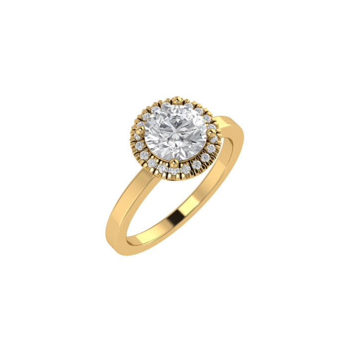 Round Halo engagement ring 6.5mm