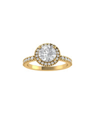 Round halo & pavè engagement ring 5.1mm