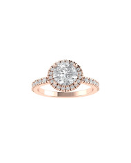 Round halo & pavè engagement ring 6.5mm