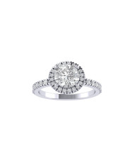 Round halo & pavè engagement ring 6.5mm