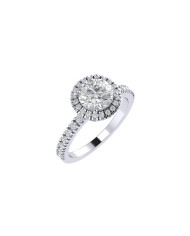 Round halo & pavè engagement ring 6.5mm