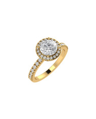 Round halo & pavè engagement ring 6.5mm