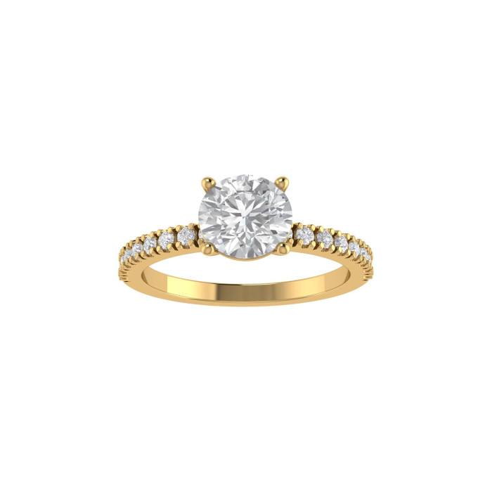 Round Pavè engagement ring 6.5mm