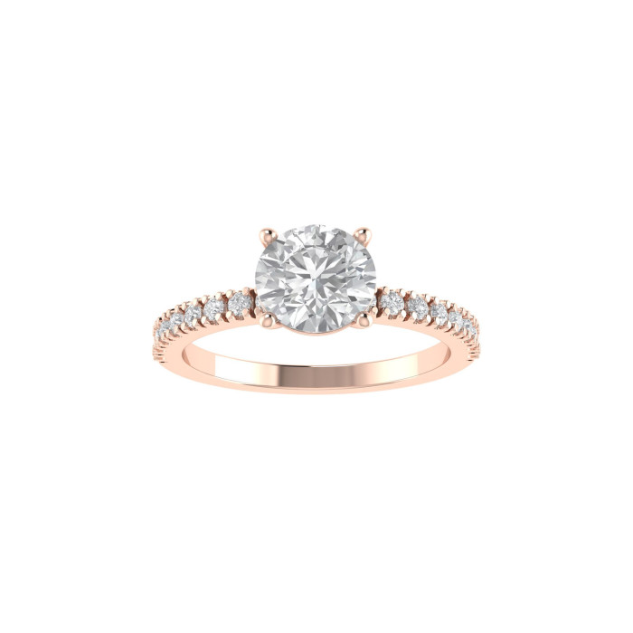 Round Pavè engagement ring 6.5mm