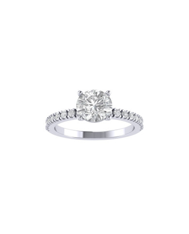 Round Pavè engagement ring 6.5mm