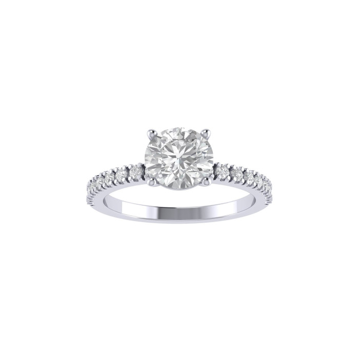 Round Pavè engagement ring 6.5mm