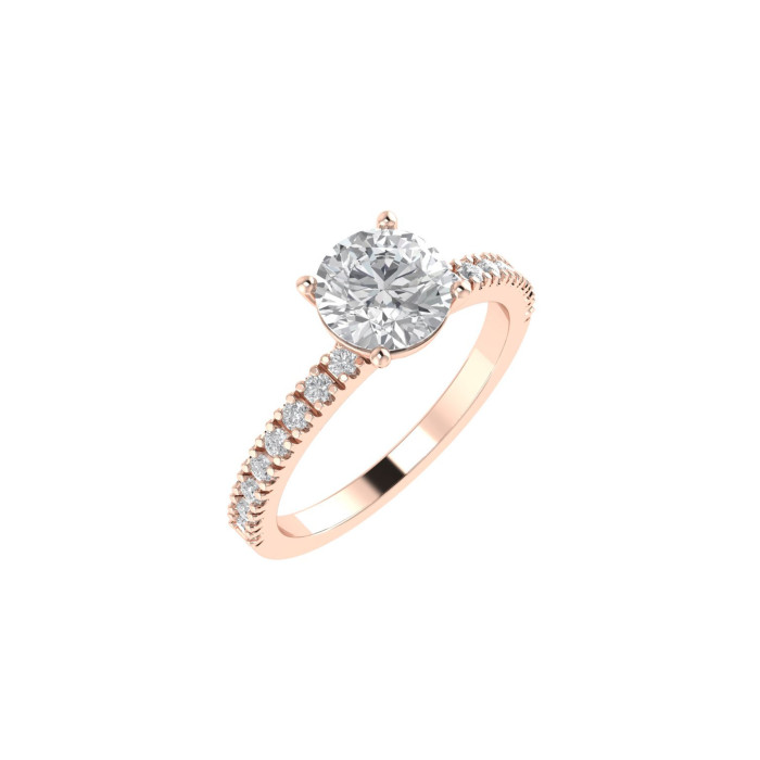 Round Pavè engagement ring 6.5mm