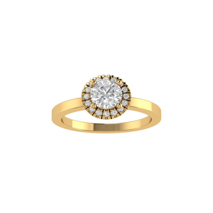 Round Halo engagement ring 5.1mm