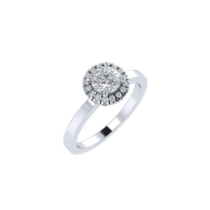 Round Halo engagement ring 5.1mm