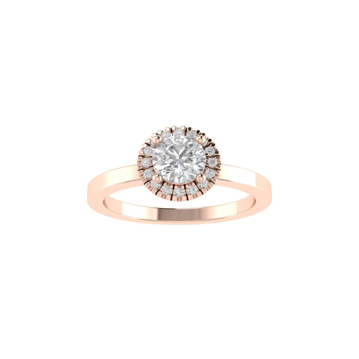 Round Halo engagement ring 5.1mm