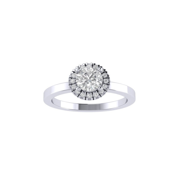 Round Halo engagement ring 5.1mm