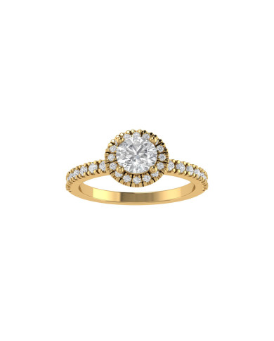 Round halo & pavè engagement ring 5.1mm