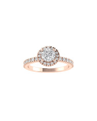 Round halo & pavè engagement ring 5.1mm