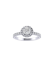 Round halo & pavè engagement ring 5.1mm