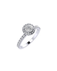 Round halo & pavè engagement ring 5.1mm